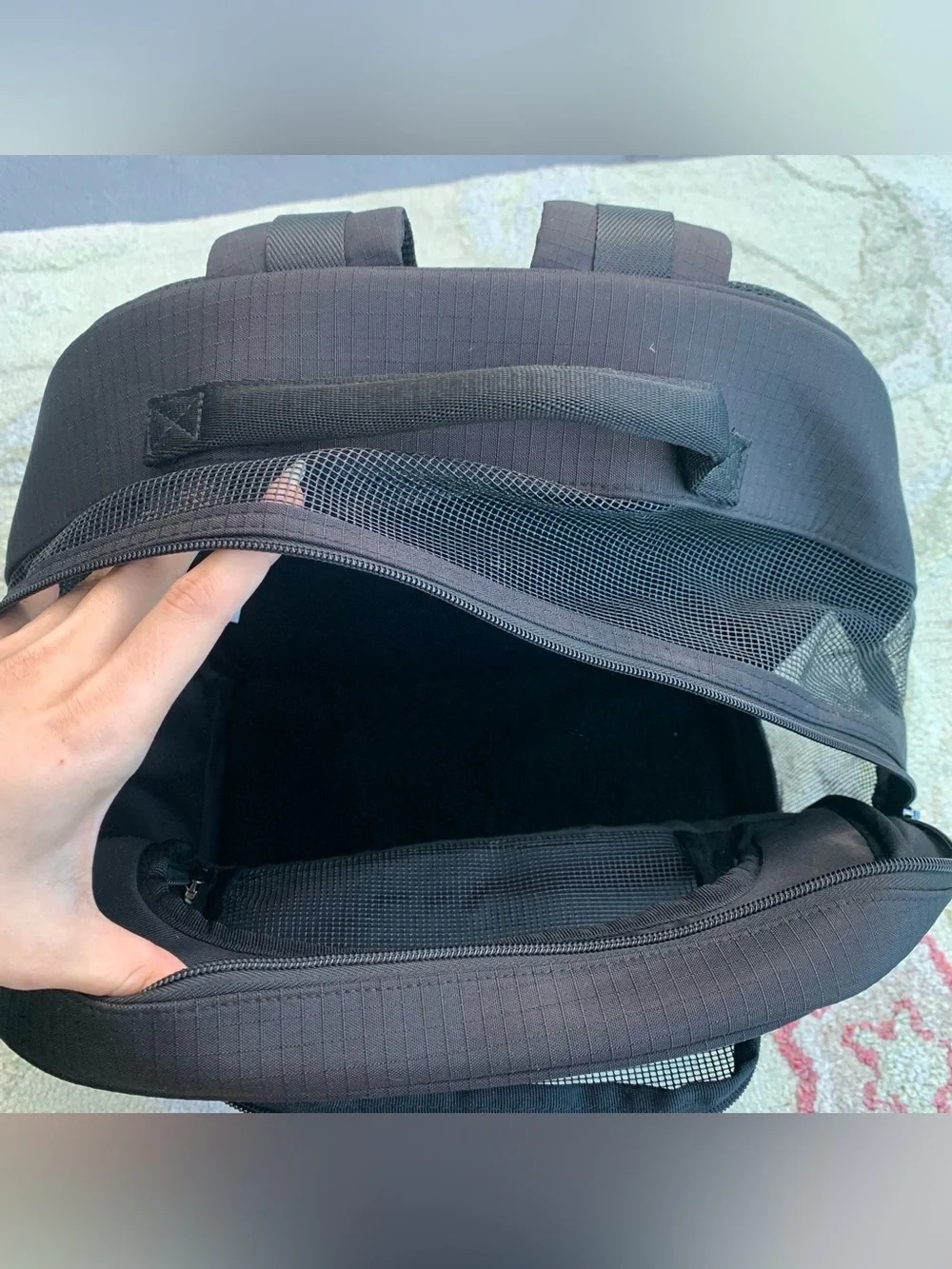 Reddy Black Cotton Canvas Pet Carrier Backpack